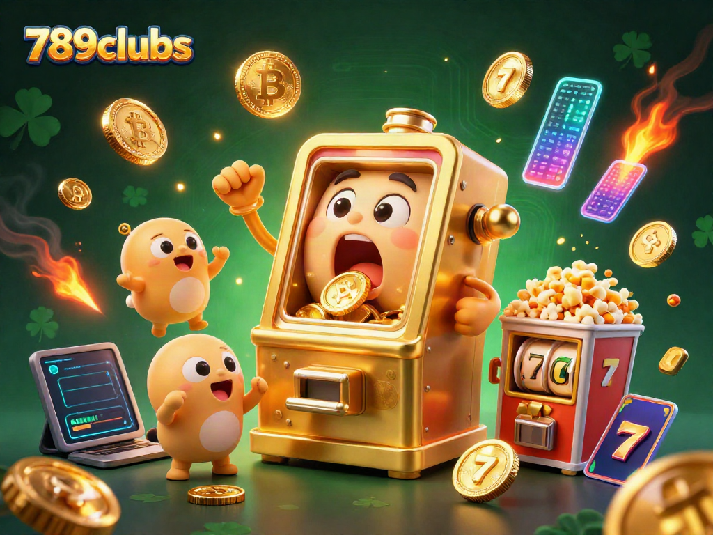 Experience the thrill of winning at 789clubs with a lively slot machine jackpot celebration.