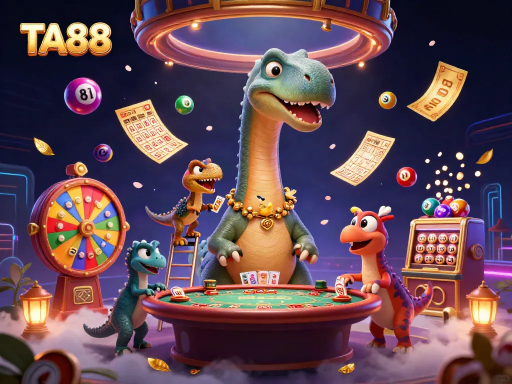 Engage with TA88 as a 3D brontosaurus shares the thrill of casino games with dynamic elements.