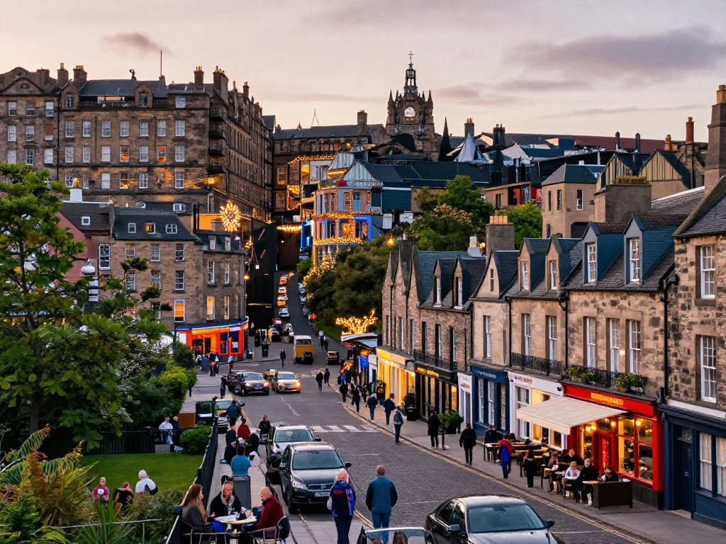 short term lets edinburgh properties bustling with tourists in scenic cityscape