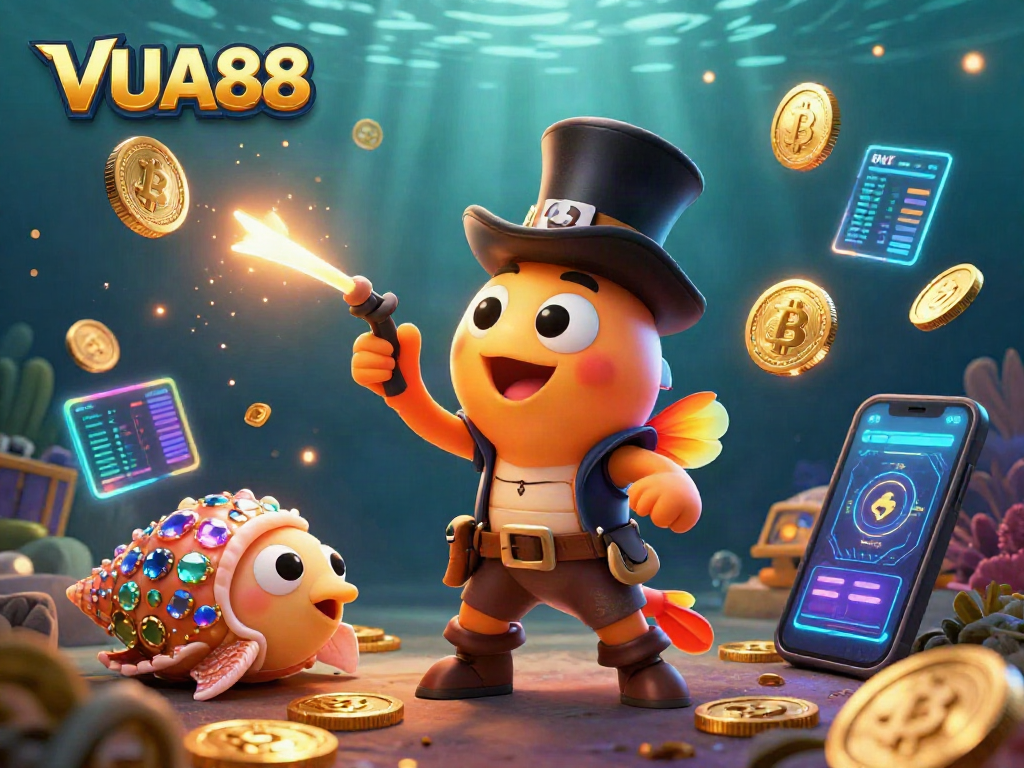 Play VUA88 games with the anglerfish and pirate shrimp attracting golden coins.