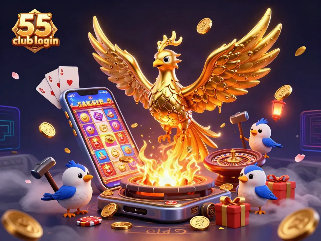 Login to 55 club login for thrilling gaming experiences featuring golden rewards and vibrant visuals.