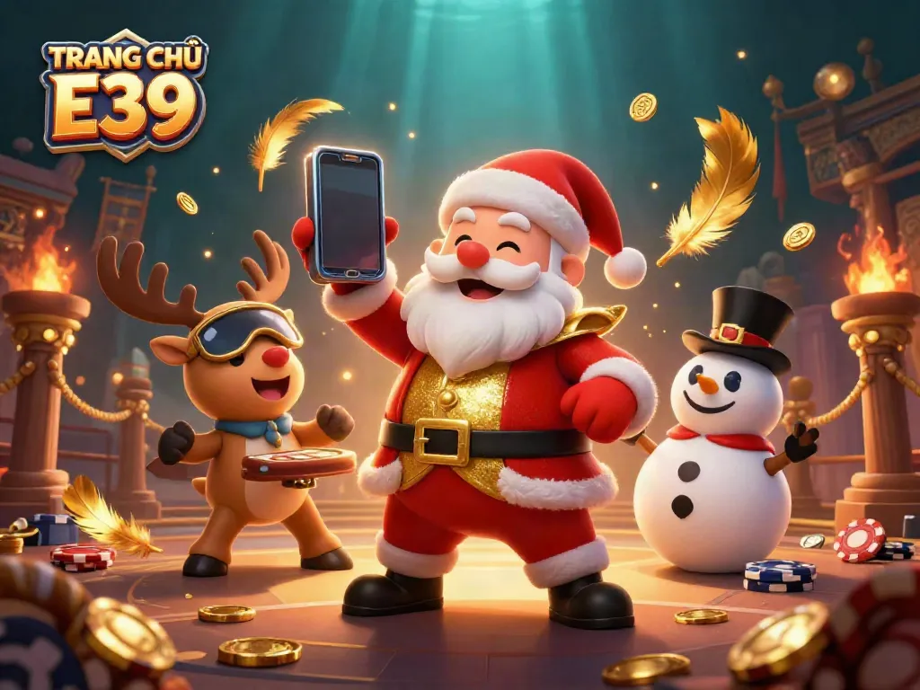 Experience the excitement of TRANG CHỦ E39 with delightful casino characters and dynamic gaming elements.