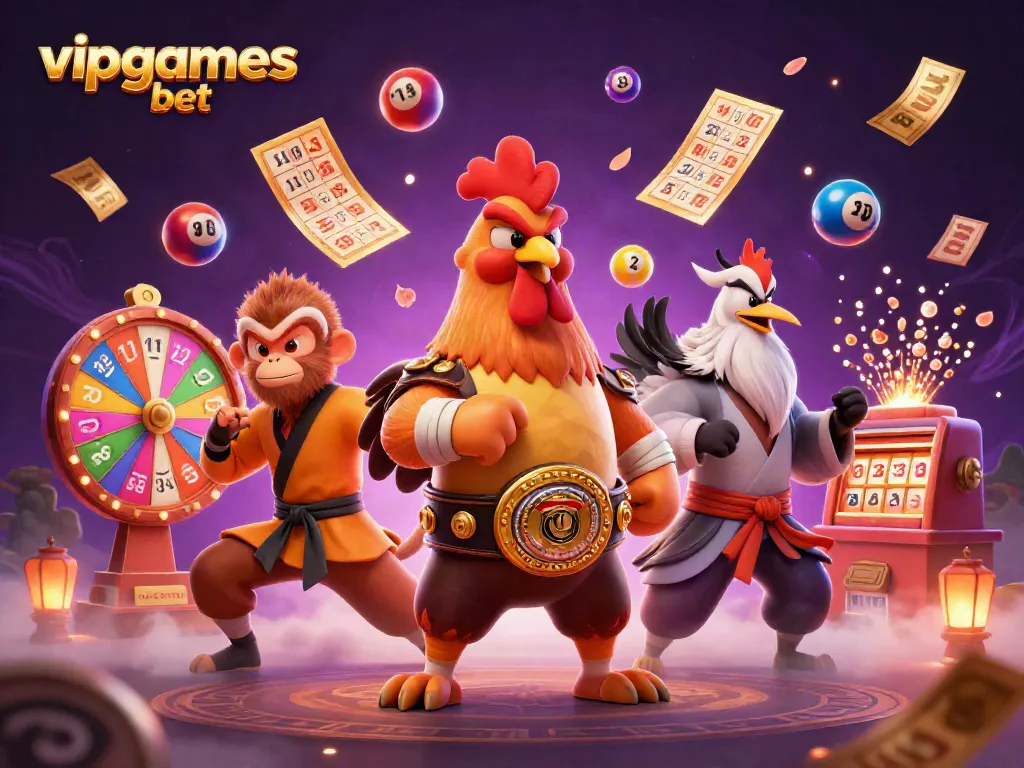 Engage with vipgames bet in this vibrant 3D casino scene filled with colorful game elements and dynamic characters.