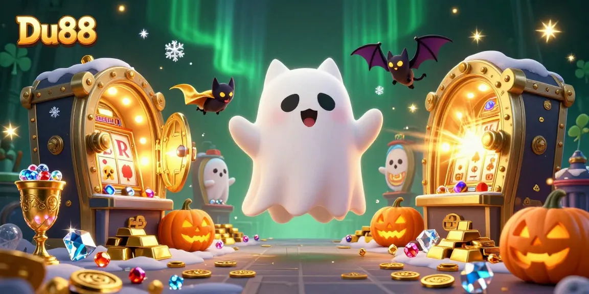 Join the fun at Du88 as the ghost cat and vampire bat explore a haunted casino!