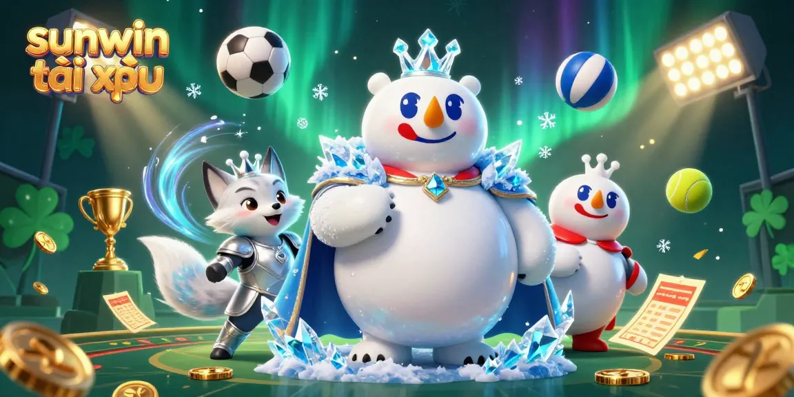 Engage in sunwin tài xỉu betting with a vibrant illustration of an icy king and dynamic game elements.