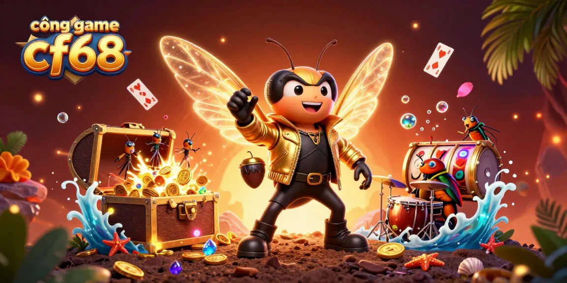 Engage with the dynamic world of cổng game cf68 through vibrant casino nostalgia depicted in an ultra-detailed scene.