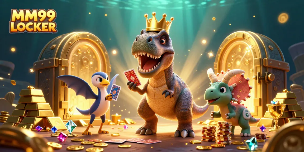 Engage with the thrilling MM99 LOCKER adventure featuring charming dinosaurs amidst a treasure-laden casino.