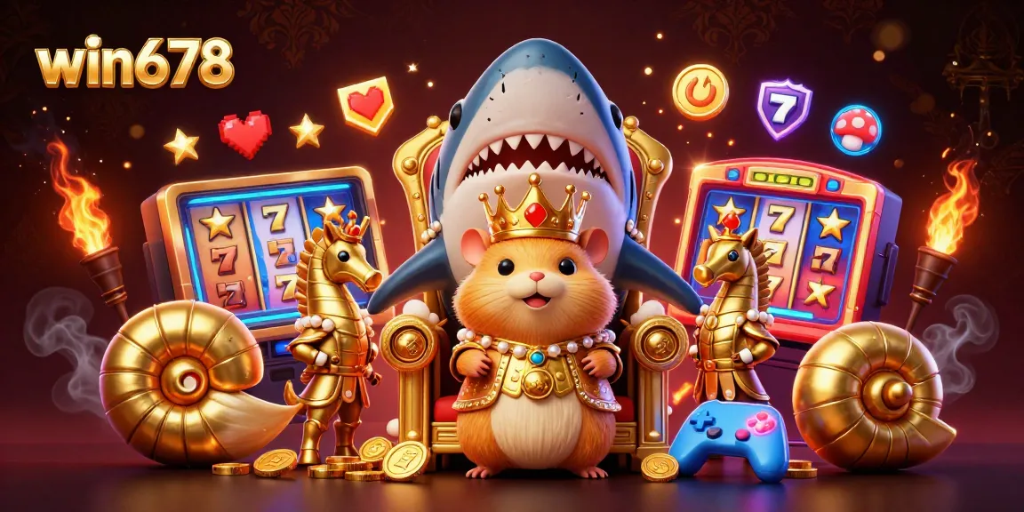 Experience the win678 excitement with casino-themed 3D characters and slot machines!