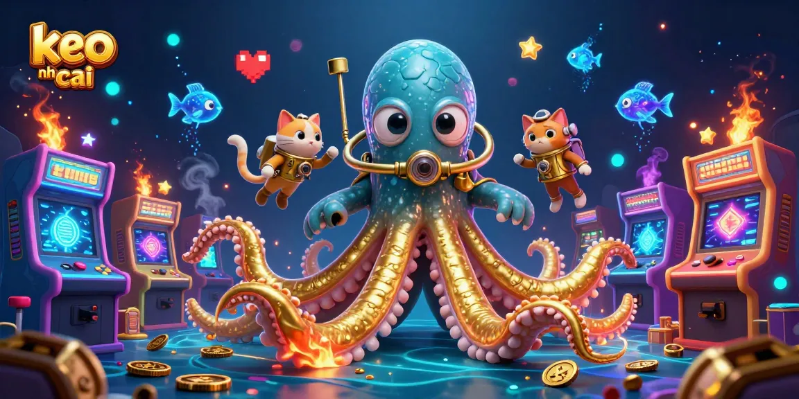 Experience the excitement of keo nha cai with vibrant 3D characters and casino elements in a treasure-filled scene.