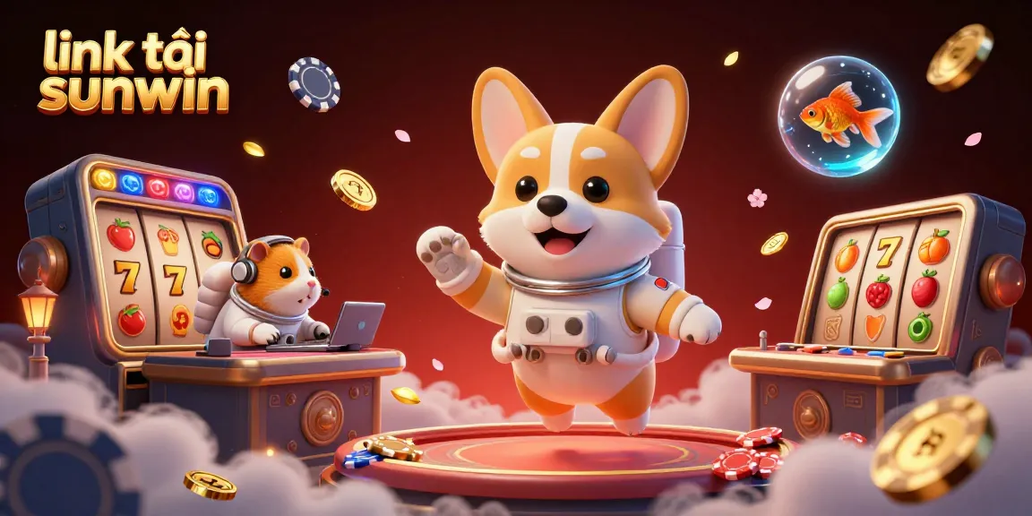 Experience premium gameplay with link tải sunwin, showcasing a vibrant 3D casino scene with unique characters.