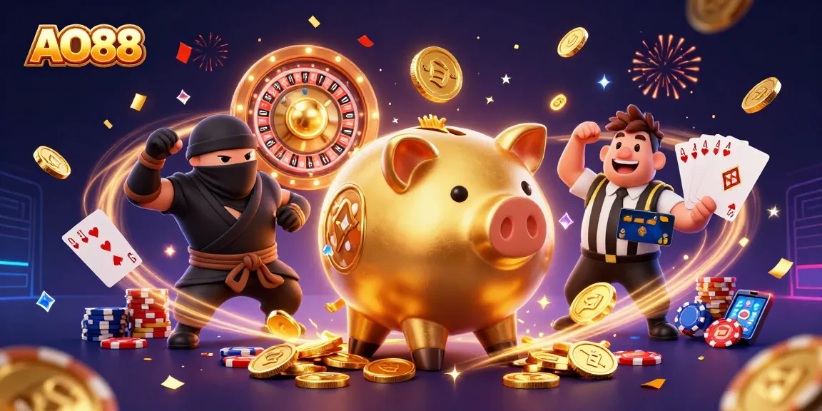 Engage with the exciting world of AO88 featuring lively casino elements and dynamic characters.