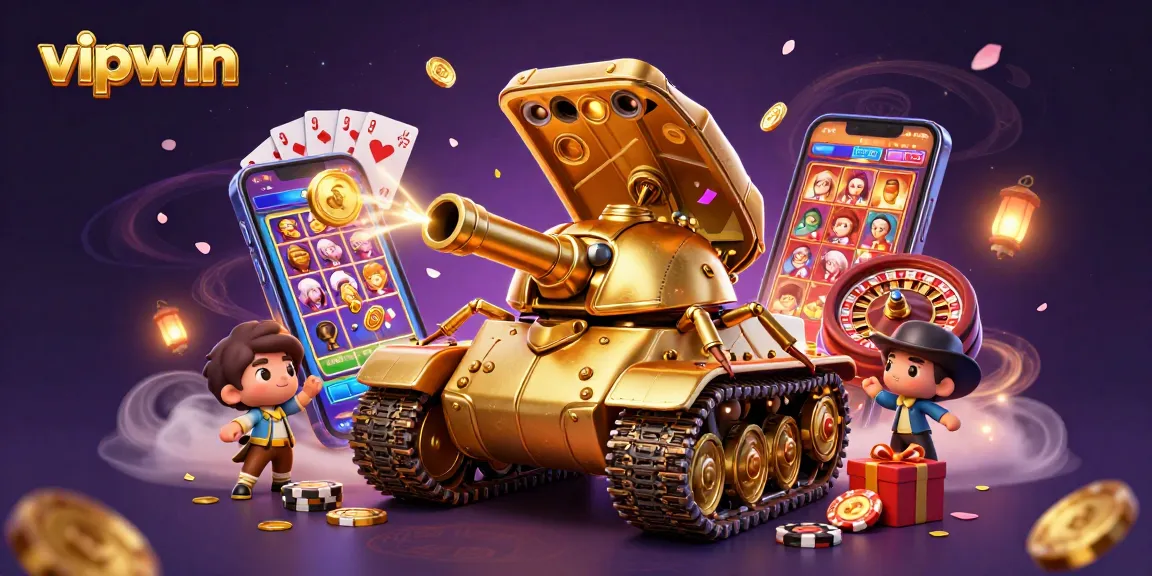 Experience vibrant gaming action with vipwin in a dazzling 3D casino scene showcasing dynamic slots and celebrations.
