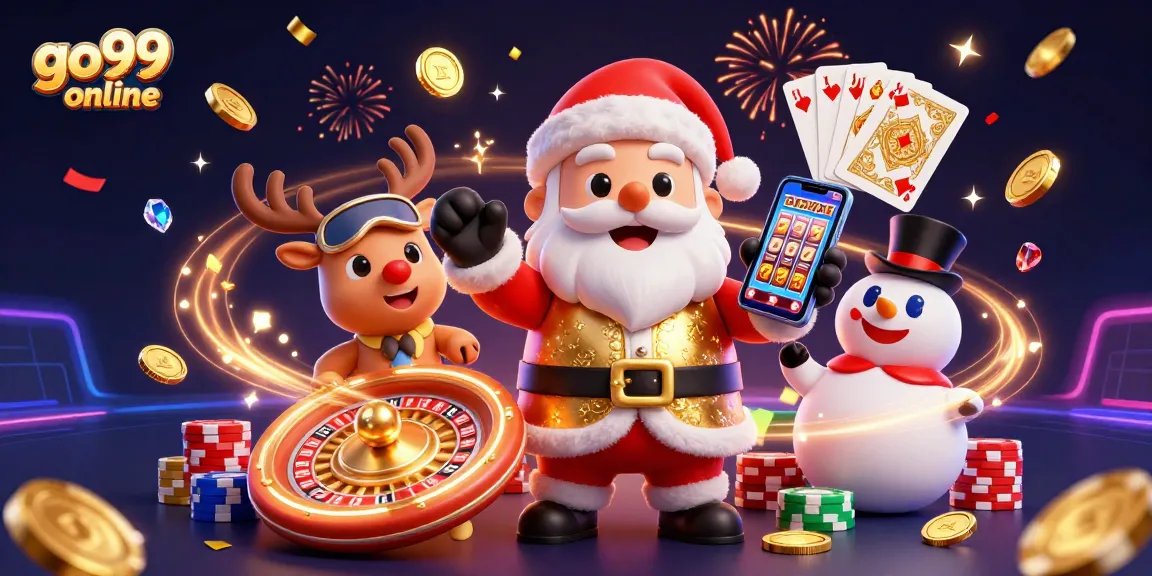 Experience the excitement of go99online with animated casino characters enjoying jackpot slots and gaming.