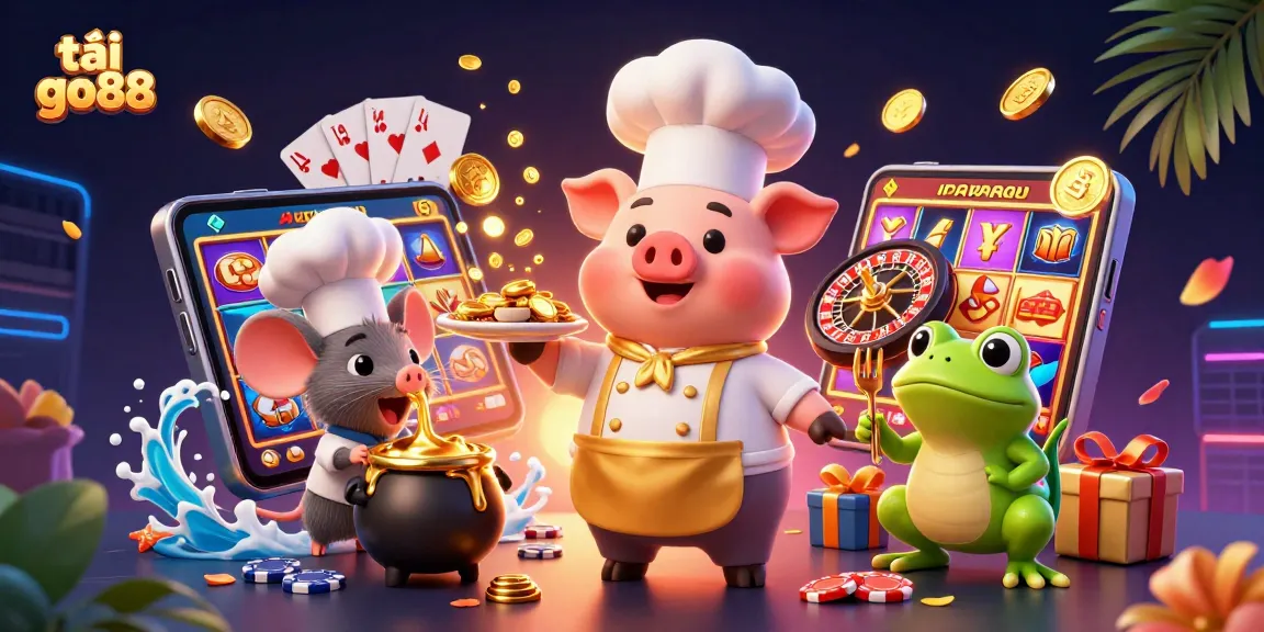 Win big while playing slots at tải go88's immersive casino games with delightful cartoon characters.