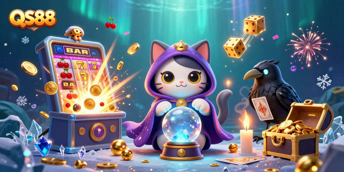Experience thrilling jackpots and mystical casino adventures with QS88's enchanting 3D characters and vibrant game elements.