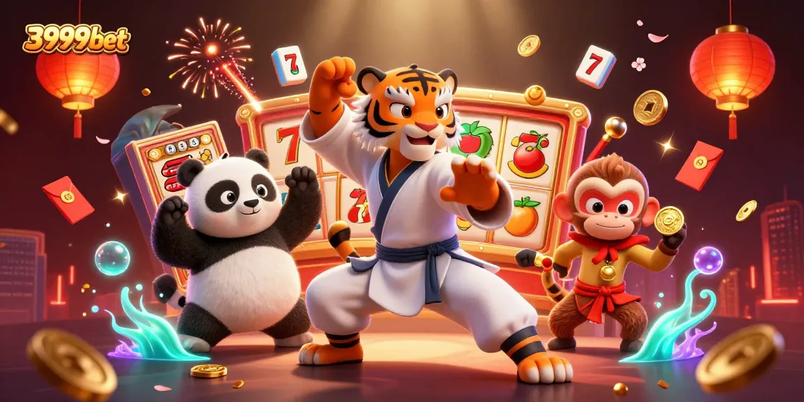 Engage in thrilling experiences at 3999bet with 3D illustrations showcasing exciting slot games.