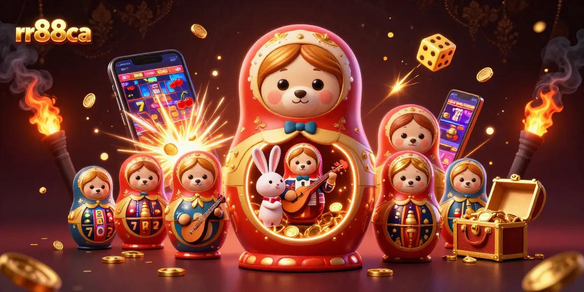 Experience the excitement of rr88ca with a vibrant 3D casino scene packed with winning symbols and joyful characters.