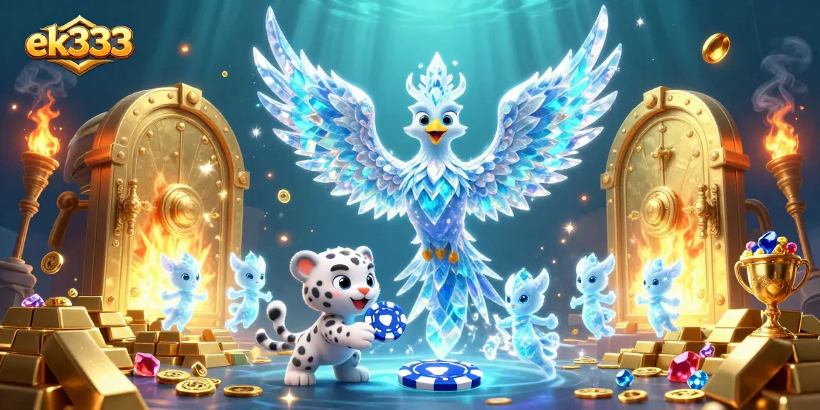 Engage in thrilling gameplay at EK333 with captivating ice-themed characters and golden treasures.