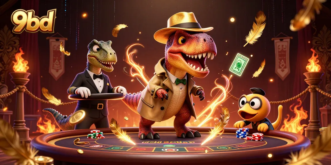 Engage in thrilling blackjack at 9bd with a velociraptor card counter and stegosaurus pit boss.